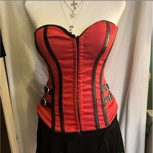 Killstar Red and Black Corset Top